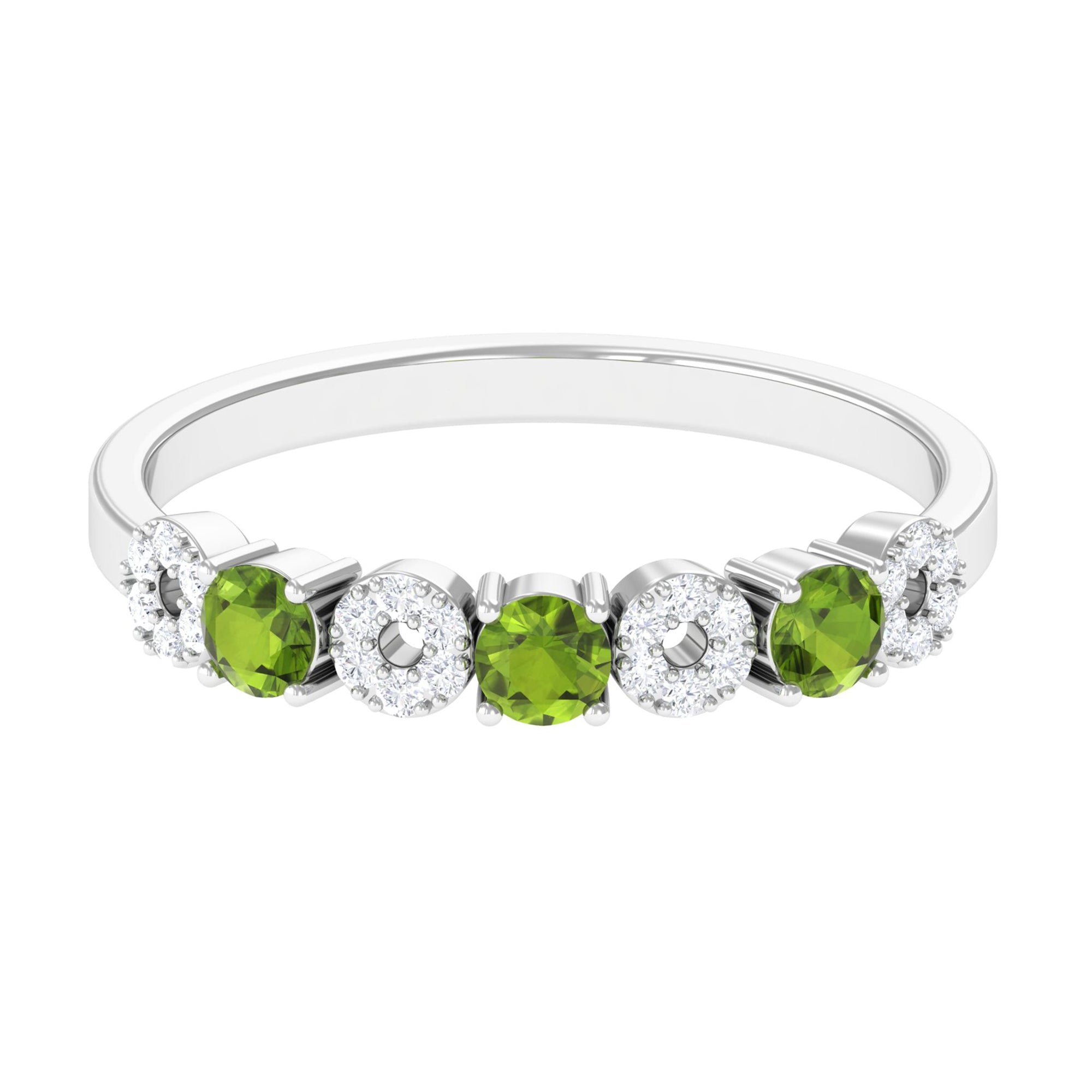 Rosec Jewels-Peridot and Diamond Semi Eternity Ring