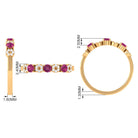 Semi Eternity Ring with Pink Tourmaline and Diamond AAA - Rosec Jewels
