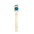 Rosec Jewels-Pear Shape London Blue Topaz Eternity Band with Baguette Diamonds