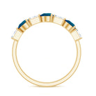 Rosec Jewels-Pear Shape London Blue Topaz Eternity Band with Baguette Diamonds