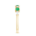 Certified Natural Emerald Diamond Half Eternity Anniversary Ring in East West Style AAA - Rosec Jewels