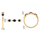 Rosec Jewels-Natural Garnet Diamond Half Eternity Ring in East West Style