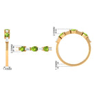 Peridot and Moissanite East West Half Eternity Ring AAA - Rosec Jewels