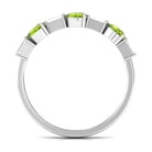 Peridot and Moissanite East West Half Eternity Ring AAA - Rosec Jewels