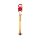 Rosec Jewels-East West Style Pear Shape Ruby Half Eternity Ring with Baguette Diamond