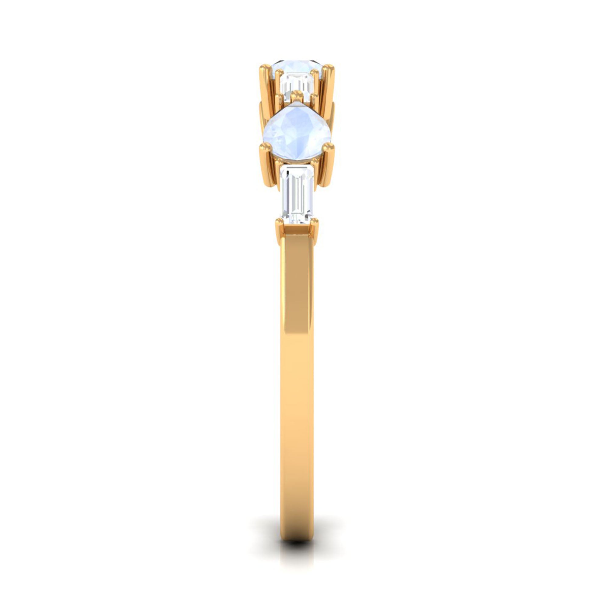 Rosec Jewels-Moonstone and Diamond East West Half Eternity Ring