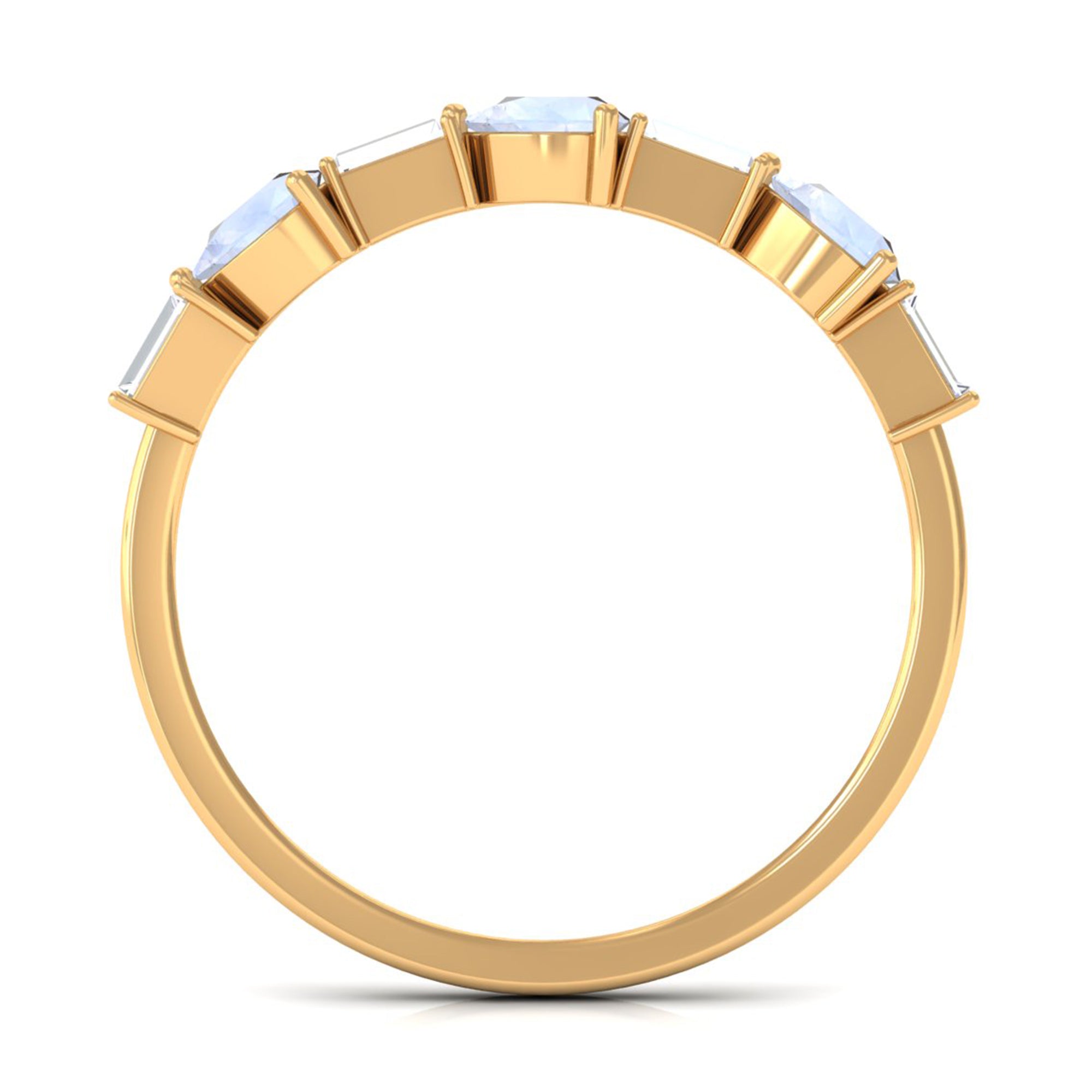 Rosec Jewels-Moonstone and Diamond East West Half Eternity Ring