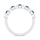 Rosec Jewels-London Blue Topaz and Diamond Baguette Eternity Band Ring