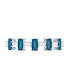 Rosec Jewels-London Blue Topaz and Diamond Baguette Eternity Band Ring