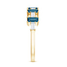 Rosec Jewels-London Blue Topaz and Diamond Baguette Eternity Band Ring