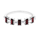 Rosec Jewels-Genuine Baguette Garnet Diamond Half Eternity Ring