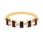 Rosec Jewels-Genuine Baguette Garnet Diamond Half Eternity Ring