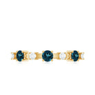 Rosec Jewels-London Blue Topaz Wedding Eternity Band with Diamond