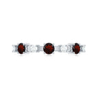 Rosec Jewels-Natural Garnet Diamond Half Eternity Ring