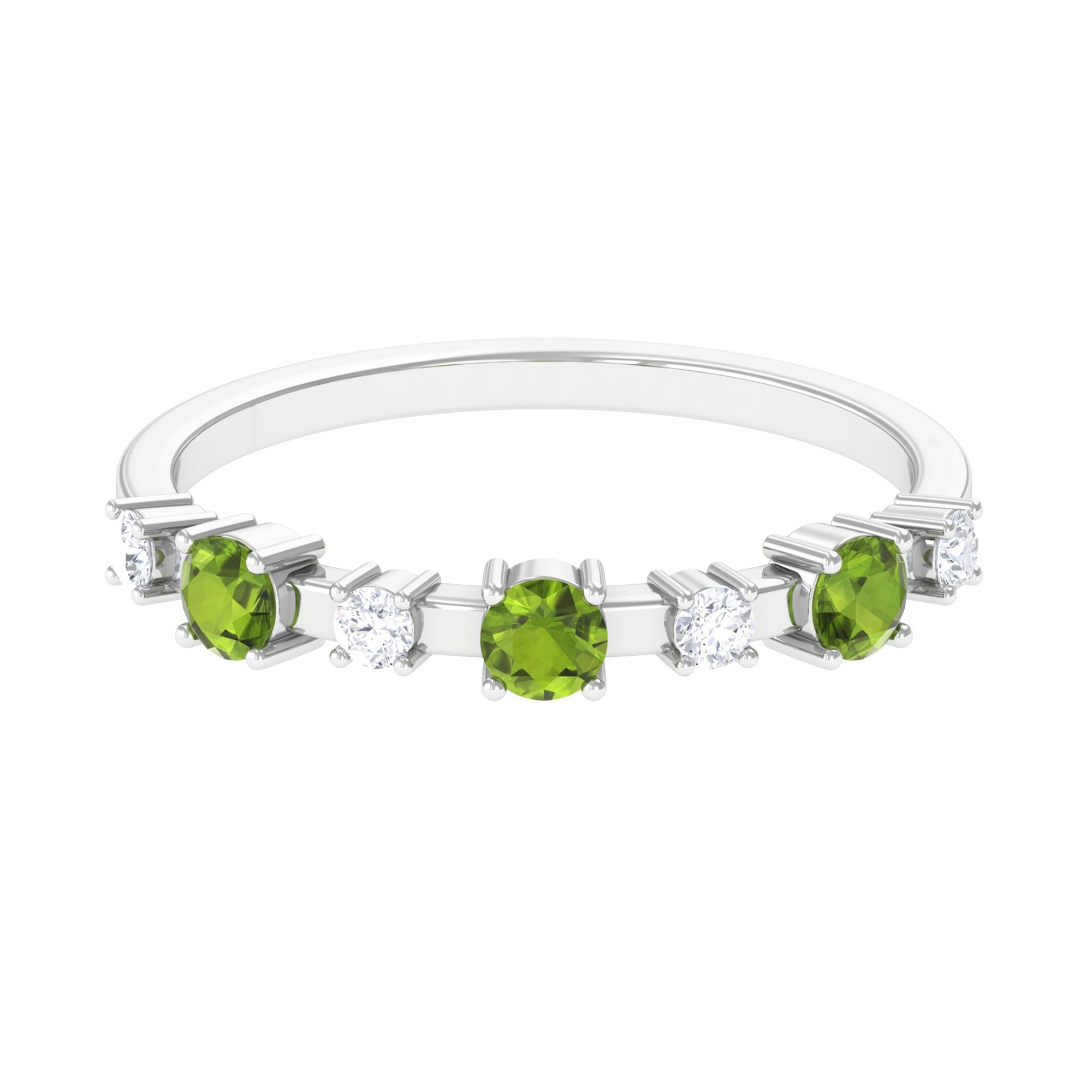 Rosec Jewels-Half Eternity Ring with Peridot and Diamond