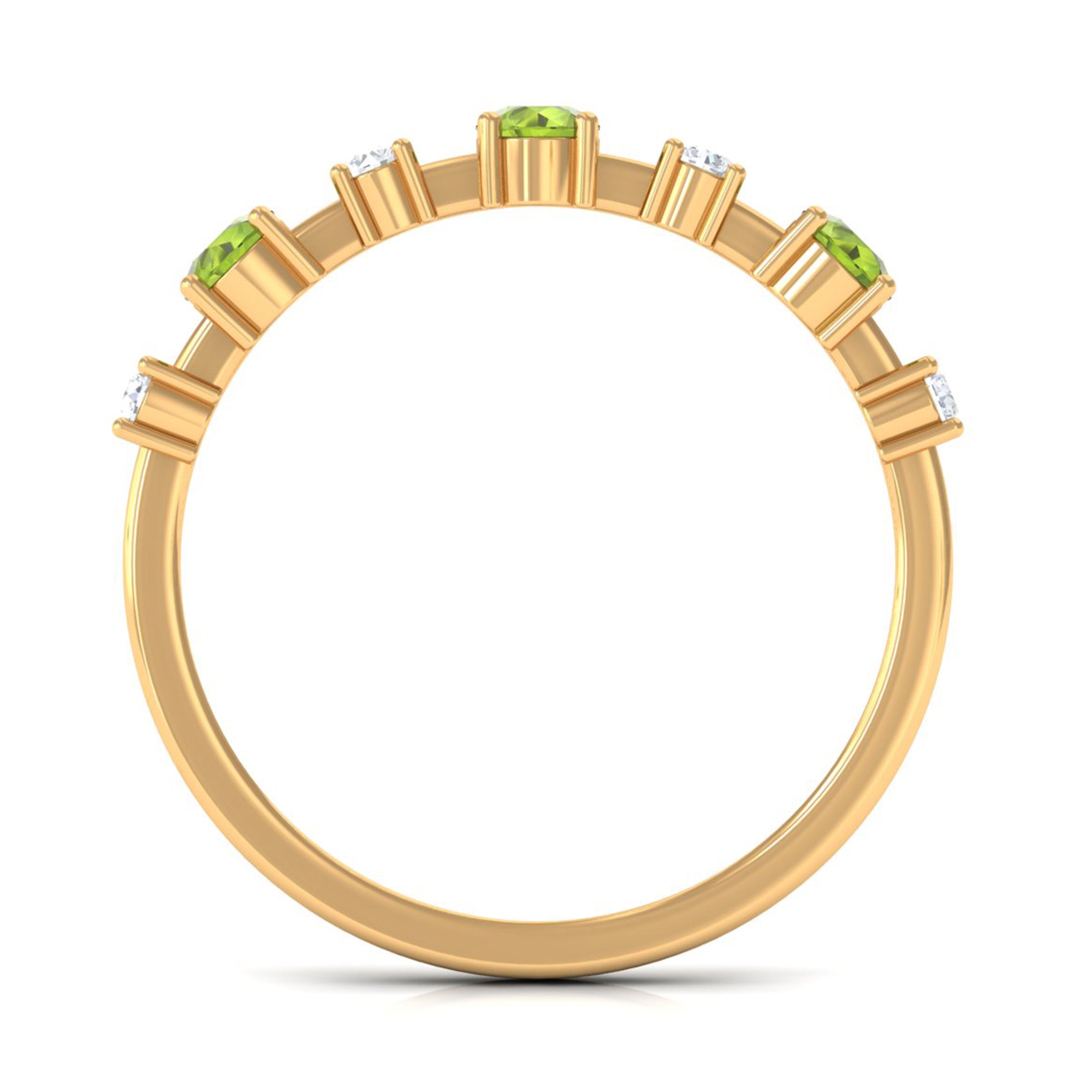 Rosec Jewels-Half Eternity Ring with Peridot and Diamond
