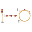 Pink Tourmaline and Diamond Half Eternity Ring AAA - Rosec Jewels