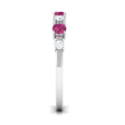 Pink Tourmaline and Diamond Half Eternity Ring AAA - Rosec Jewels
