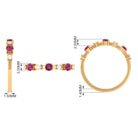 Pink Tourmaline and Diamond Half Eternity Ring AAA - Rosec Jewels