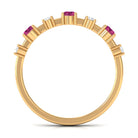 Pink Tourmaline and Diamond Half Eternity Ring AAA - Rosec Jewels