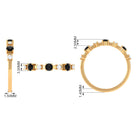 Black Spinel and Diamond Half Eternity Ring AAA - Rosec Jewels