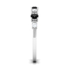 Black Spinel and Diamond Half Eternity Ring AAA - Rosec Jewels