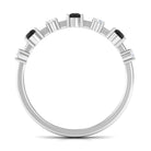Black Spinel and Diamond Half Eternity Ring AAA - Rosec Jewels