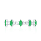 Natural Marquise Emerald Diamond Half Eternity Anniversary Ring with Certificate AAA - Rosec Jewels