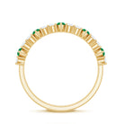 Natural Marquise Emerald Diamond Half Eternity Anniversary Ring with Certificate AAA - Rosec Jewels