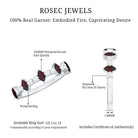 Natural Marquise Garnet Half Eternity Ring with Diamond AAA - Rosec Jewels