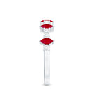Rosec Jewels-Natural Marquise Ruby Diamond Half Eternity Ring