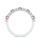 Rosec Jewels-Natural Marquise Ruby Diamond Half Eternity Ring