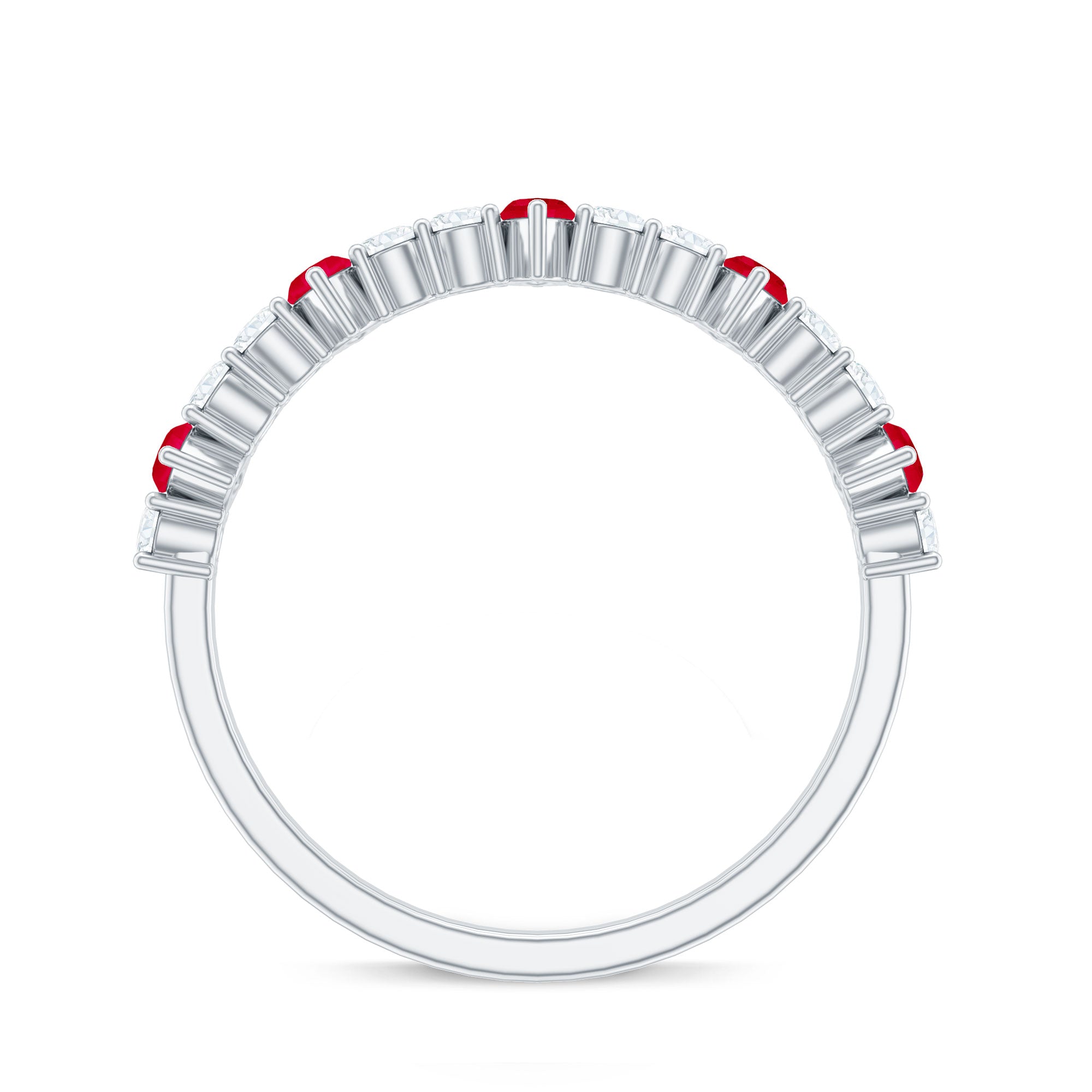 Rosec Jewels-Natural Marquise Ruby Diamond Half Eternity Ring