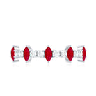 Rosec Jewels-Natural Marquise Ruby Diamond Half Eternity Ring