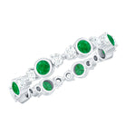 Rosec Jewels-Natural Emerald Diamond Eternity Ring with Certificate
