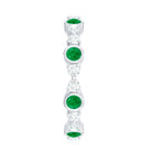 Rosec Jewels-Natural Emerald Diamond Eternity Ring with Certificate