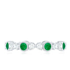 Rosec Jewels-Natural Emerald Diamond Eternity Ring with Certificate