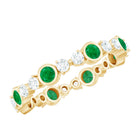Rosec Jewels-Natural Emerald Diamond Eternity Ring with Certificate