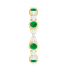 Rosec Jewels-Natural Emerald Diamond Eternity Ring with Certificate