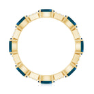 Rosec Jewels-Oval London Blue Topaz Full Eternity Band Ring with Diamond