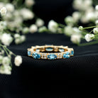 Rosec Jewels-Real Aquamarine and Diamond Full Eternity Ring