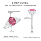 Classic Pink Tourmaline Solitaire Ring with Diamond AAA - Rosec Jewels