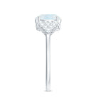 1 CT Oval Cut Moonstone Solitaire Ring with Diamond Accent AAA - Rosec Jewels