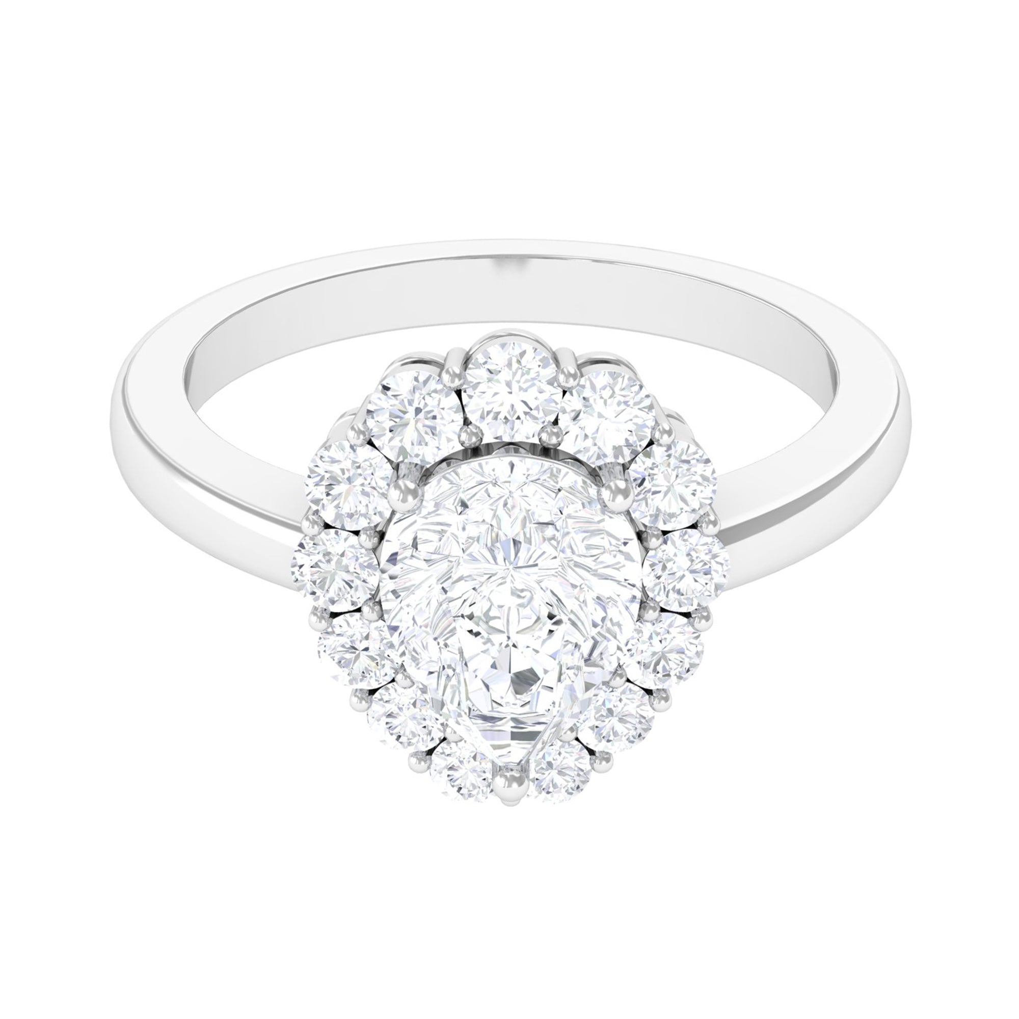 Zircon Teardrop Vintage Inspired Engagement Ring AAAA - Rosec Jewels