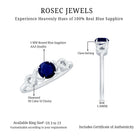 Real 0.9 Carat Blue Sapphire Infinity Promise Ring with Diamond AAA - Rosec Jewels