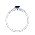 Real 0.9 Carat Blue Sapphire Infinity Promise Ring with Diamond AAA - Rosec Jewels