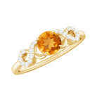 Certified Natural Citrine Infinity Promise Ring with Diamonds AAA - Rosec Jewels