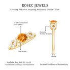 Certified Natural Citrine Infinity Promise Ring with Diamonds AAA - Rosec Jewels