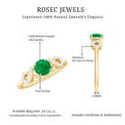 Real Emerald Diamond Promise Engagement Ring with Criss Cross Shank AAA - Rosec Jewels