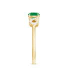 Real Emerald Diamond Promise Engagement Ring with Criss Cross Shank AAA - Rosec Jewels